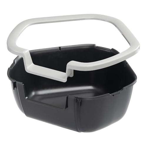 Ferplast Lettiera Gatto, Toilette per Gatti Aperta, con Bordi Alti Ingresso ribassato, 57,5 x 51,5 x h 22 cm, DAMA Lettiera Angolare, Nero - 6
