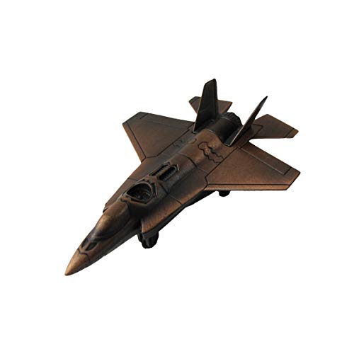 Treasure Gurus Miniature Bronze F-22 Raptor Fighter Jet Diecast Pencil Sharpener USAF Vet Gift