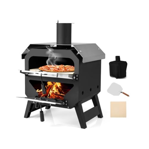 Four à pizza d'extérieur portable 45 x 43 x 61 cm avec housse imperméable fonctionnel design en acier…