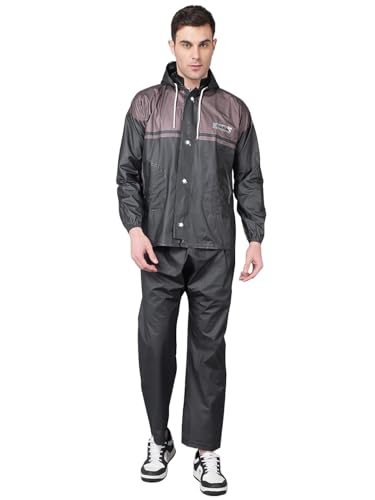 Image of Dollar Rainguard Men's PVC Full Sleeve Solid Raincoat with Adjustable Hood and Pocket