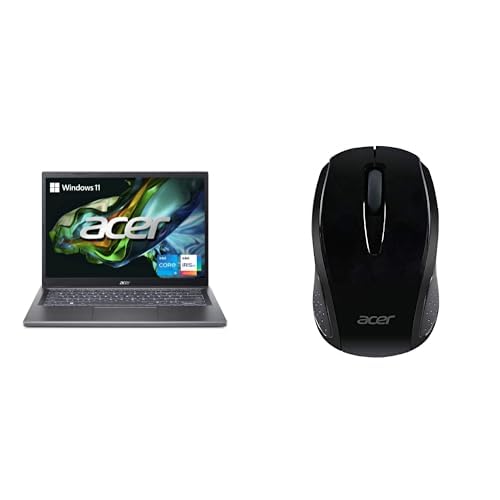 Image of Acer Aspire 5 14 Slim Laptop | 14 inch WUXGA IPS | Core i5-1335U | 8GB LPDDR5 | 512GB Gen 4 SSD | Wi-Fi 6E | USB4 /TB 4 | A514-56M-576D Black M501 Wireless Mouse