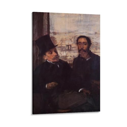 Poster Edgar-Degas Portrait avec Evariste De Valernes Impression Toile 40x60cm
