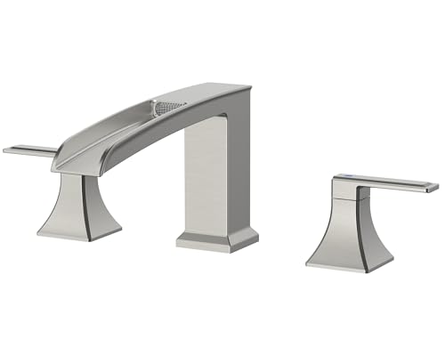 FORIOUS Waterfall Bathtub Faucet Set, 3-Hole, Deck Mount