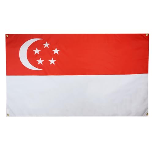 AZ FLAG Drapeau Singapour 150x90 cm avec 4 oeillets, Pavillon Singapourien pour balcon ou mur