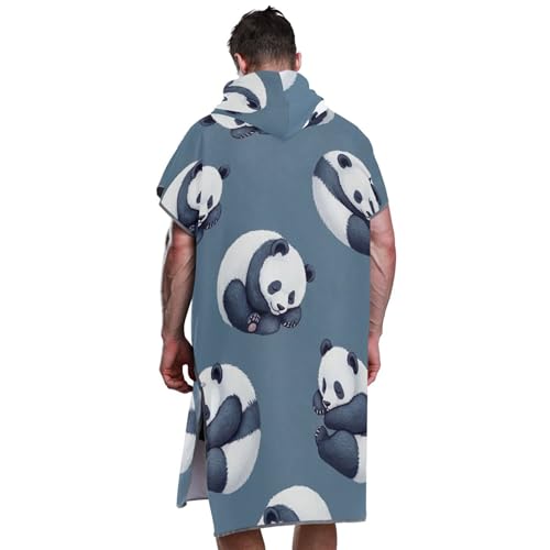 Peignoir de plage à capuche poncho de surf réutilisable gris - 7