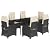 Udorich Stylish 7 Piece Patio Dining Set with Cushions, Black Rattan, Comfortable Outdoor Seating for Garden and Patio