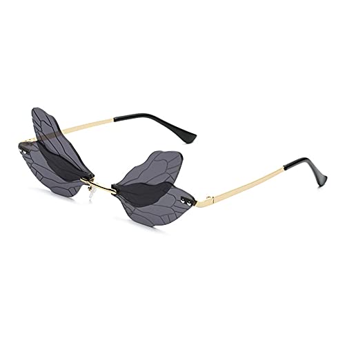 ARVALOLET Lunettes de soleil tendance libellule - Pour femme et homme - Sans bord - Pour fête Cover