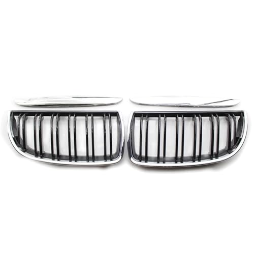 Rejilla frontal para BMW Serie 3 F22 F23 con diseño de doble listón negro brillante