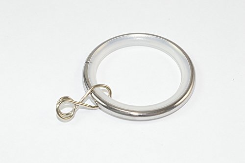 ONESTOPDIY.COM 20 X Sleek Chrome Steel Curtain Pole Rings (35mm ID) - Silent Design, Silver