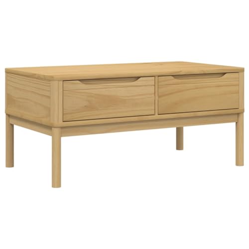 vidaXL Table Basse Floro Cire Marron 99x55,5x45 cm Bois Massif de pin, Table d'appoint, Table de...