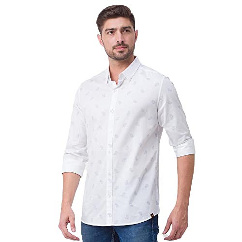 Image of Spykar Men's Printed Slim Fit Shirt
