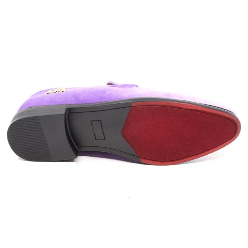 Image of Men's Velvet Designer Classic Dress Tuxedo Smoking Slipper Loafers Slip On Shoes SM-56
