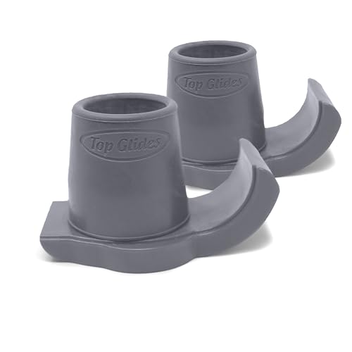 Top Glides DuraSki Extra Durable Walker Glide Skis for 1 1/8 Inch Tubes (Gray)