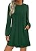 PRETTYGARDEN Fall Dresses for Women 2025 Long Sleeve Mini Short Flowy A Line Casual Holiday Party Tunic Dress Fashion Clothes (Dark Green,Medium)