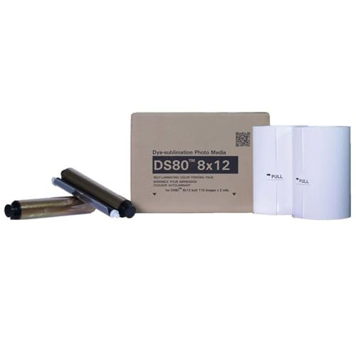 DNP DS80 8x12 Dyesub Printer Media Kit, 220 Glossy Prints