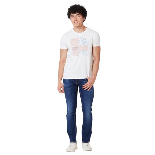 Image of Spykar Men's Slim Fit Round Neck Half Sleeve Solid Casual T-Shirt