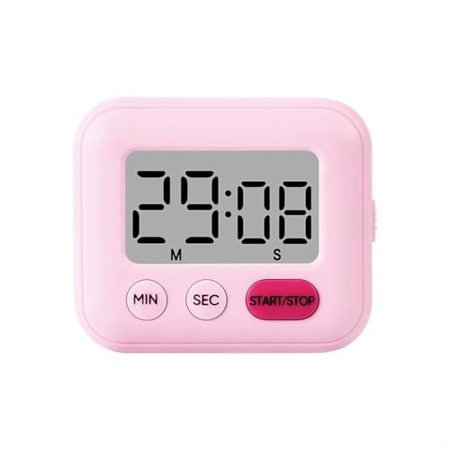 Temporizador LCD portátil con imán fuerte alarma fuerte para cocinar, hornear y actividades sensibles al tiempo (rosa)
