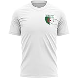 Thread and Ink Algeria Shirts for Men, Algeria Flag Badge Retro T-Shirt, Football Country Africa 2022 Supporters Gifts for Hi, White, M