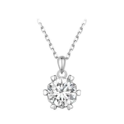 Collier moissanite 1 carat argent 925 pour mariée et bijoux fins