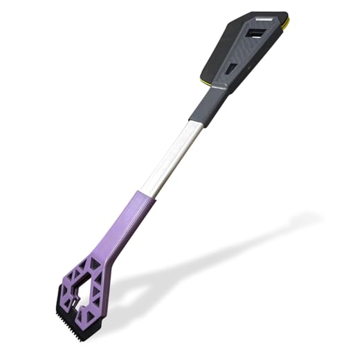 KPFILEH 3 in 1 Snow Brush and Ice Scrapers for Car Windshield, 28" No-Scratch Automotive Window Cleaning Scraper with Ergonomic Grip, Detachable Winter Snow Removal Tool for Most Sedans(Purple)