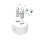 POLALAND Amplificateur Sonore Personnel Rechargeable (Lot de 2) – Ultraléger 4 g, Contour d’Oreille Discret (BTE), Puce DSP, Volume Réglable, Base de Charge Magnétique, pour la TV et les Conversations
