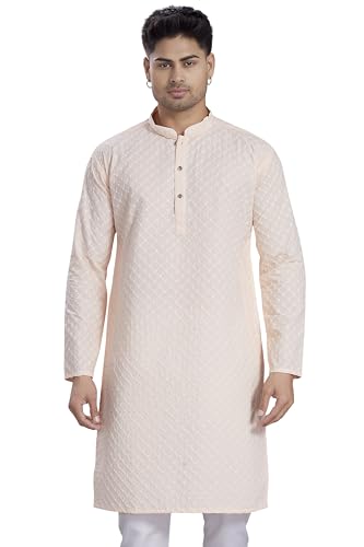 Image of DIVISIVE Men's Thread Embroidered Cotton Only Slim Fit Kurta