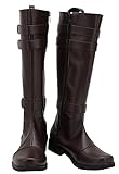 Forwacos Men Obi Wan Kenobi Cosplay Costume Skywalker Leather Boots Shoes Jedi Battle Uniform for Halloween (Style 1, Men US Size 10.5)