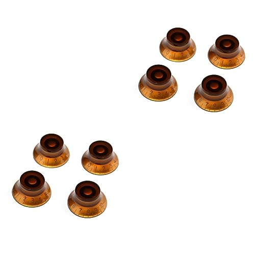 SHERCHPRY 2sets Acrylic Guitar Knobs Replacement Control Knobs for Amp Effect Pedal Plastic Bass Pointed Shape 4pcs*2