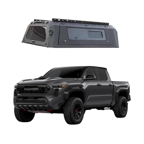 liujialibr Truck Bed Canopy Hardtop Canopy Accessories Covers, 5 6FT Tonneau Cover Pickup Truck Topper Compatible for Toyota Tacoma 2001-2025 Bed Cover with Lock(Style B 6.1FT Sliding Window)