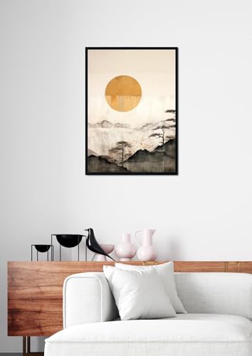 Peinture abstraite japonaise sur toile pour habiller un mur vide