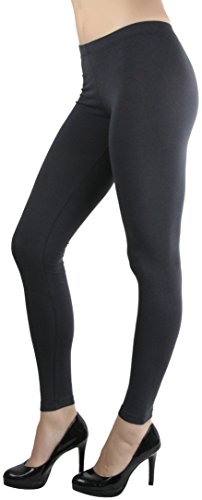 Image of ToBeInStyle Women's Skinny Fit Cotton Full Length Leggings Tights - Regular and Plus Sizes
