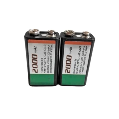 Batteria Ricaricabile Ni-MH Da 9 V Da 2000 MAh For Microfono(2PCS)