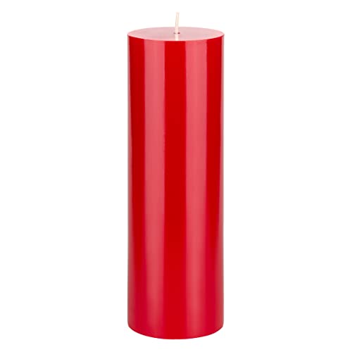 Mega Candles 1 pc Unscented Solid Red Pillar Candles, Hand Poured Premium Wax Candle 3 Inch x 9 Inch, Home Décor, Spas, Weddings, Occasions, Party, Centerpieces, Holidays, Vigils, Prayers