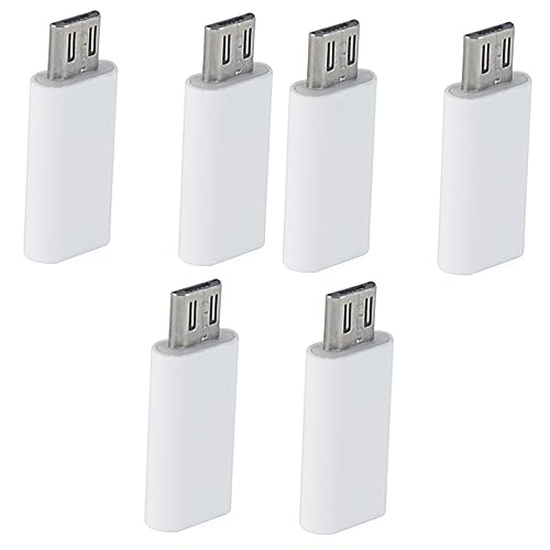 PHENOFICE 6個 電話用のType-Cアダプター 充電タイプCケーブルアダプター タイプcアダプター USB bケーブル 型変換 マイクロ USB から Type-C へのアダプター 白い