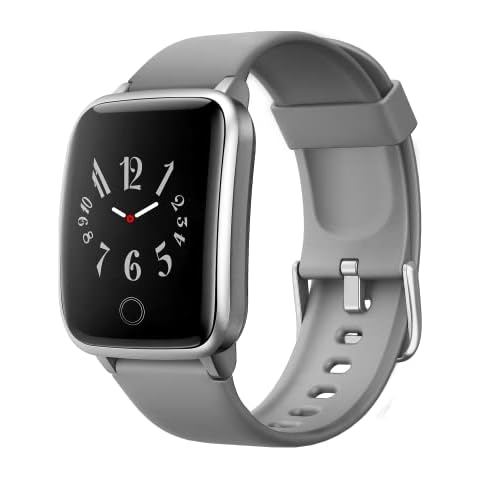 Koomoony Smart Watch for Men, Fitness Tracker Watch IP68 Waterproof Sports Watch 1.3" Curved Screen Pedometer Message App Notifications Cover