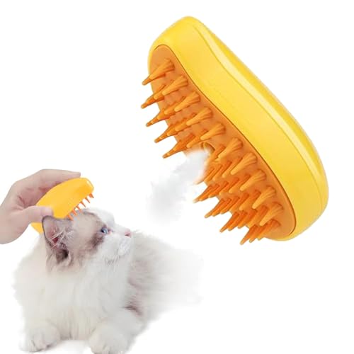 Cepillo para gatos 3 en 1 con vapor para el cuidado de mascotas, cepillo de vapor para gatos Funmo reutilizable, cepillo de vapor para gatos con spray para gatos y perros de pelo largo y corto