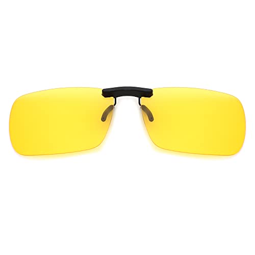 JM Rektangulär Ramlös Clip Polariserade Lätta Solglasögon för Män, Gul polariserad