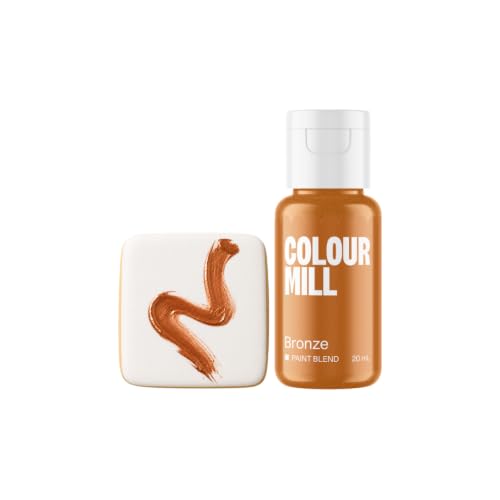 Image of Colour Mill Edible Food Paint - Vibrant Cake & Fondant Decorating Colors for Cookies, Chocolate, Royal Icing & Desserts 20 Milliliters - Metallic Bronze
