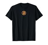 Bitcoin Cryptocurrency BTC Neck Position Orange Bitcoin Logo T-Shirt