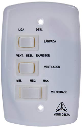 Venti-Delta 413100 Ventilador de Teto Magnes 3 Pás Laqueadas 127 V C3V, Branco
