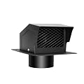 LTSEAME 4 inch Roof Vent Cap, Removable Roof Vent, Bathroom Exhaust Roof Vent for Dryer, Galvanized Steel with Damper for Ventilation System, Black
