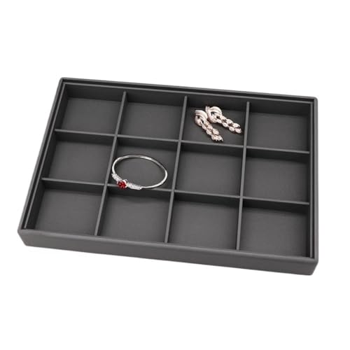 Présentoir à bijoux contre les colliers emmêlés grâce aux 12 compartiments noirs