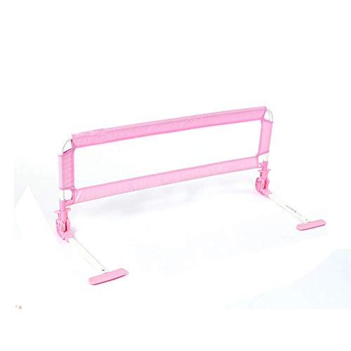 Folding Bed Babys Bed Rails 100 150 180cM Foldable Best As Babys Bed Toddler Safety Rail Baby Single Bedrail Breathable (Color : Pink, Size : 1m)