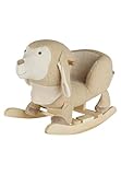 Sterntaler Schaukeltier Schaf Flocke - Schaukeltier aus Plüsch mit weicher Sitzfläche - Schaukelpferd für Kinder mit Musselin Halstuch - Spielzeug Wippe für Baby und Kinder, beige