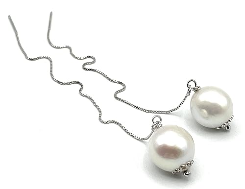 Boucles d'oreilles perles blanches d'eau douce anti-allergie en argent 925 pour oreilles sensibles