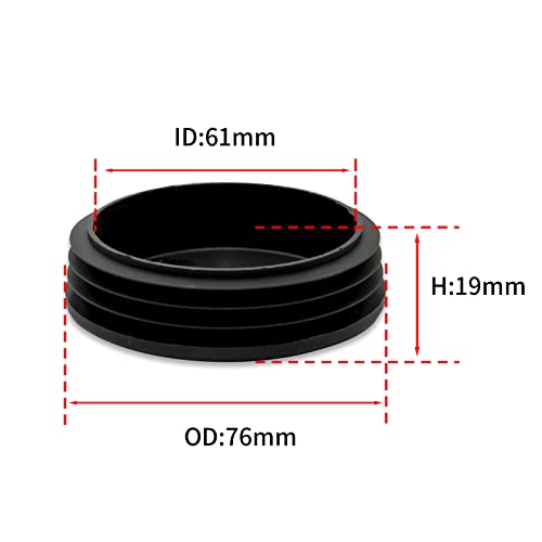 Image of Flyshop 8 Pack Black Plastic Hole Plug Round Tubing End Cap Chair Glide Inserts 76 mm, 3 inch