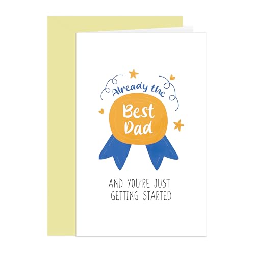 BKOQF Cute Happy First Father's Day Card, To New Daddy Gift from Wife Family, Already the Best Dad, First Time Papa Birthday Gift Idea