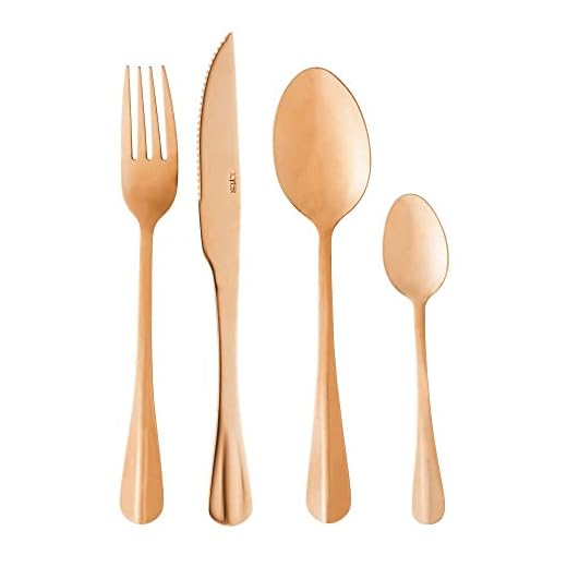 Faqueiro 24 Peças de Aço Inox Positano Rosé - Lyor