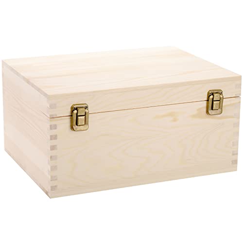 Frcctre Extral Large Unfinished Wooden Box, 13 x 10 x...