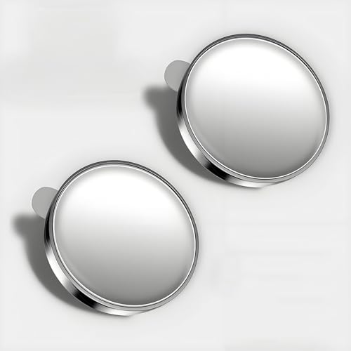 USGTYUS 2pcs Blind Spot Car Mirror for Volkswagen VW Golf/Polo 5 6 7 8 GTE GTI GTD Clubsport 360° Rotate Convex Rear View Mirrors Reversing Auxiliary Blind Looking-Glass,Silver-Vacuum adsorption
